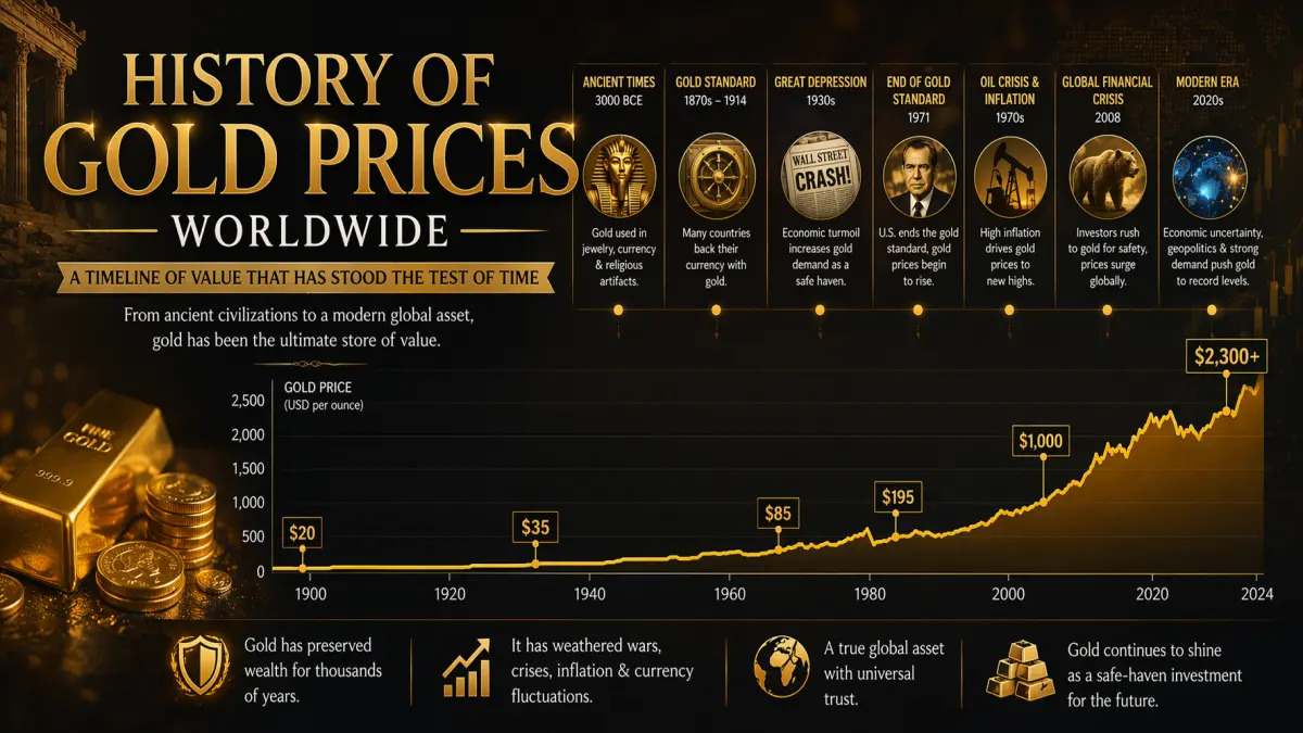 History of Gold Prices Worldwide